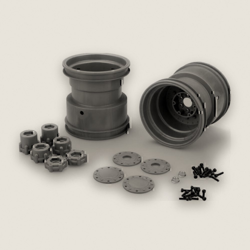 Monster Truck Wheel, Tribute 73's 3.2 x 3.6 Gray with Adaptors - JConcepts