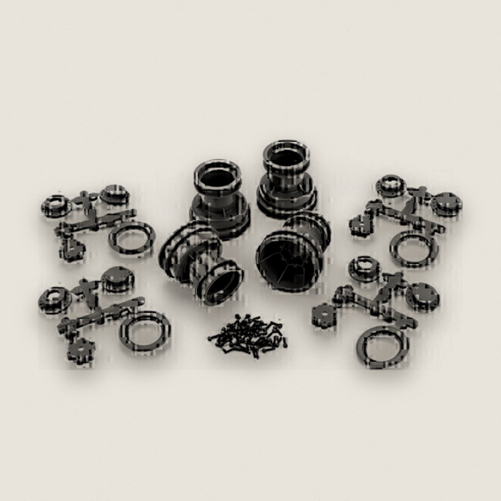 Mini-Tribute Wheel, Mock Bead Lock with Hex Adaptor Covers, 4pc - JConcepts
