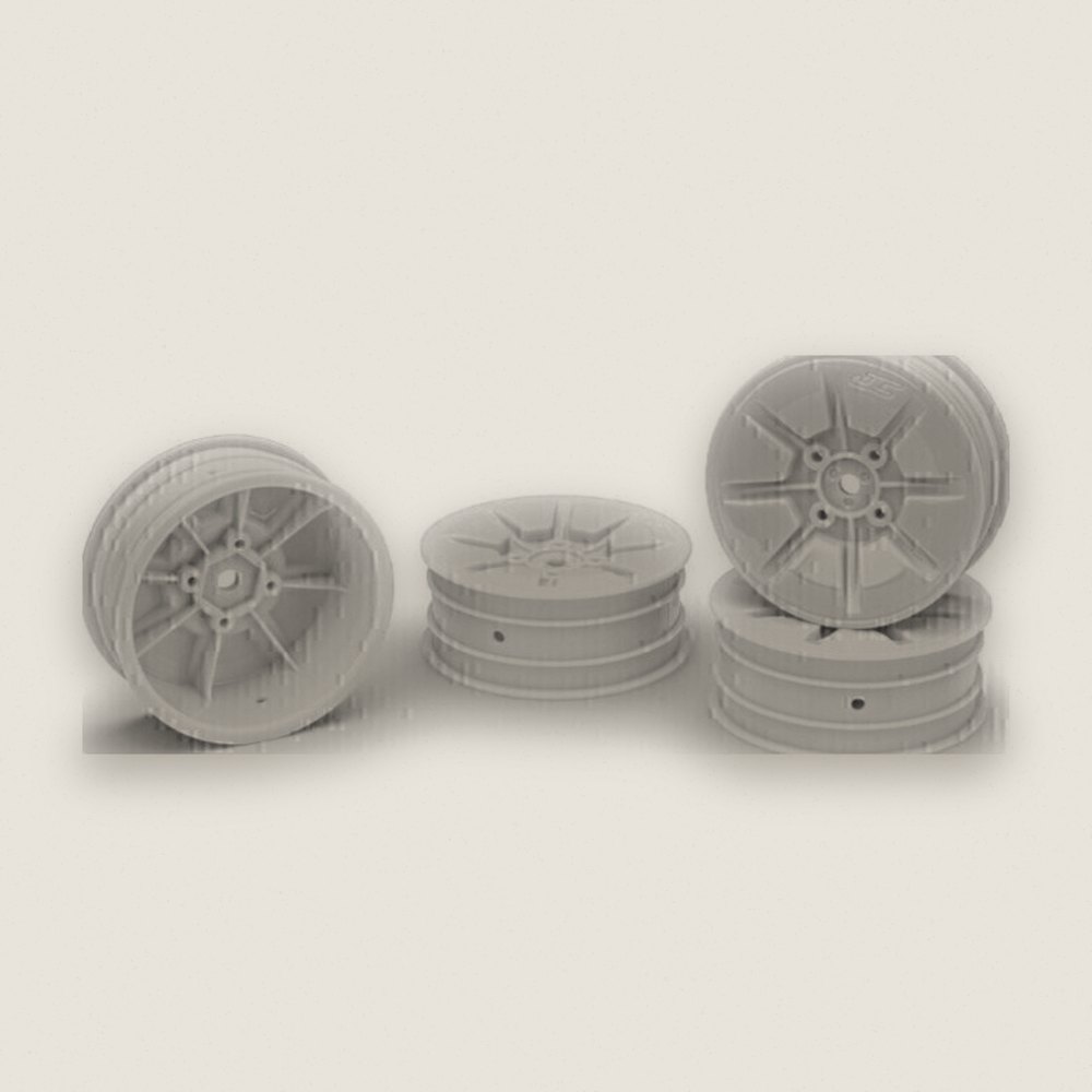 Front Wheel, Pioneer 2.2 2WD Buggy White 4pc for RC10b7/RC10b7d - JConcepts