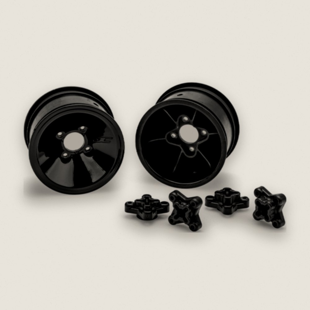 Vintage Buggy Rear Wheels, RC10 Mono 2.0 Black (2) - JConcepts