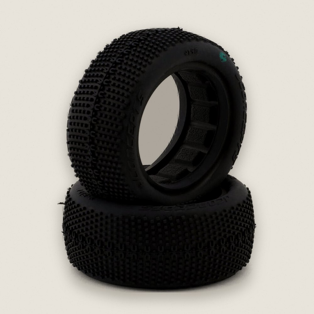 Front 4WD Buggy Tires, X-Bite 2.2 Green (2) - JConcepts