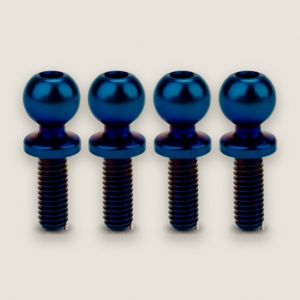 Titanium Ball-Stud, Jci 5.5 x 8mm Revolved Burnt Blue 4pc Fit - JConcepts