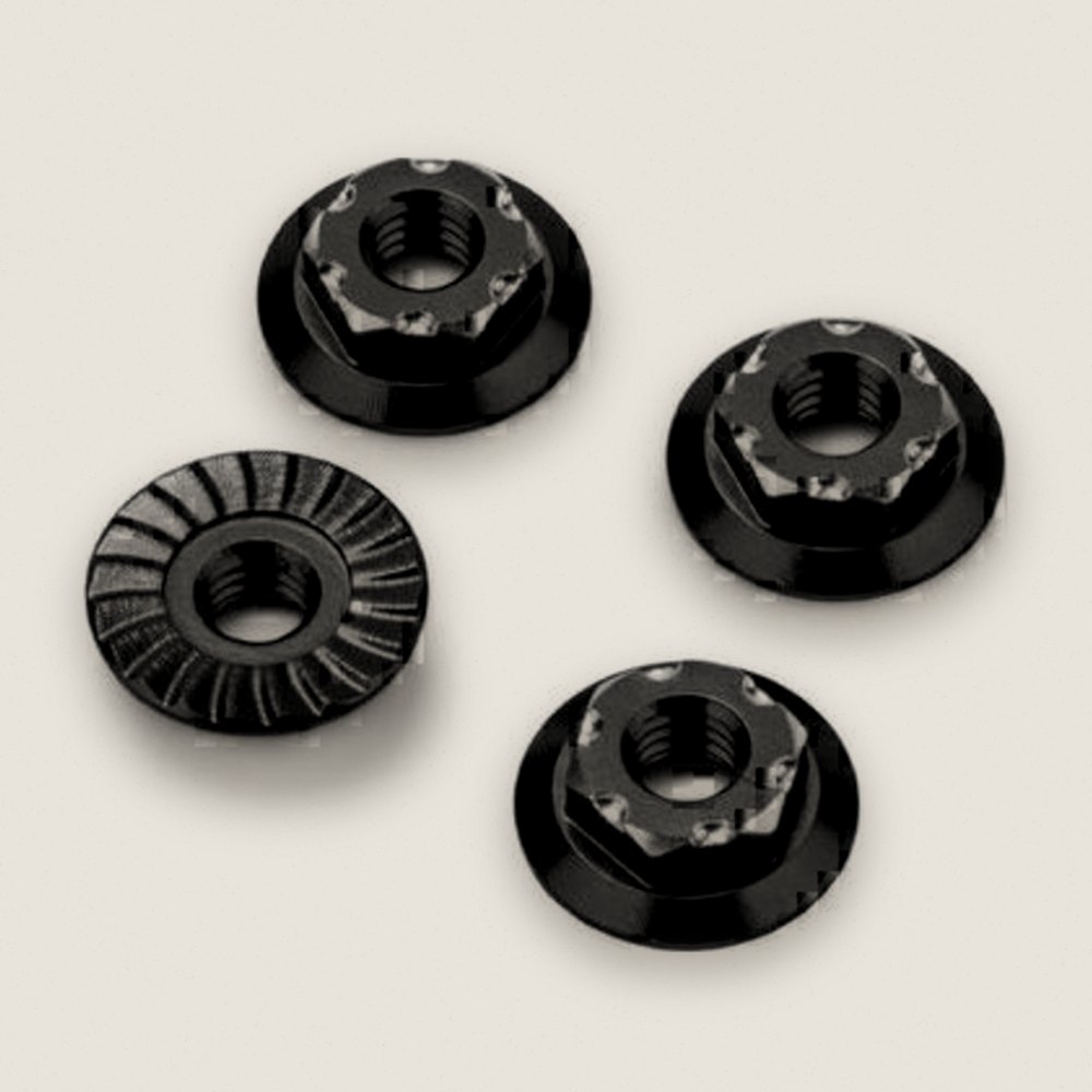 Low-Profile Aluminum Wheel Nut, M4 Blue 4pc Fits Vehicl - JConcepts