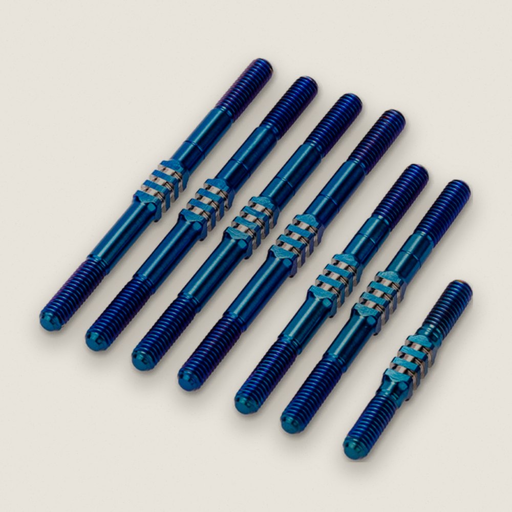 Turnbuckle Set, Fin Titanium Blue for Schumacher Cat Pb - JConcepts
