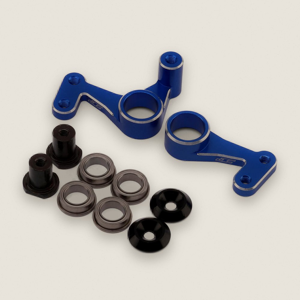 Steering Bellcrank Set, Aluminum Blue for Rc10 Gen2 - JConcepts