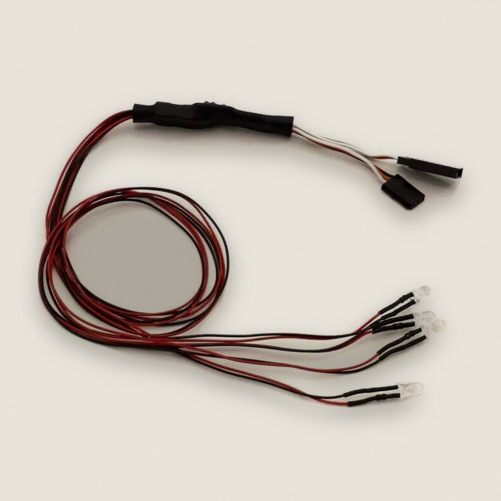 LED Light Unit, 4x F5 Bulbs, Clear and Red, L=400 - Kyosho