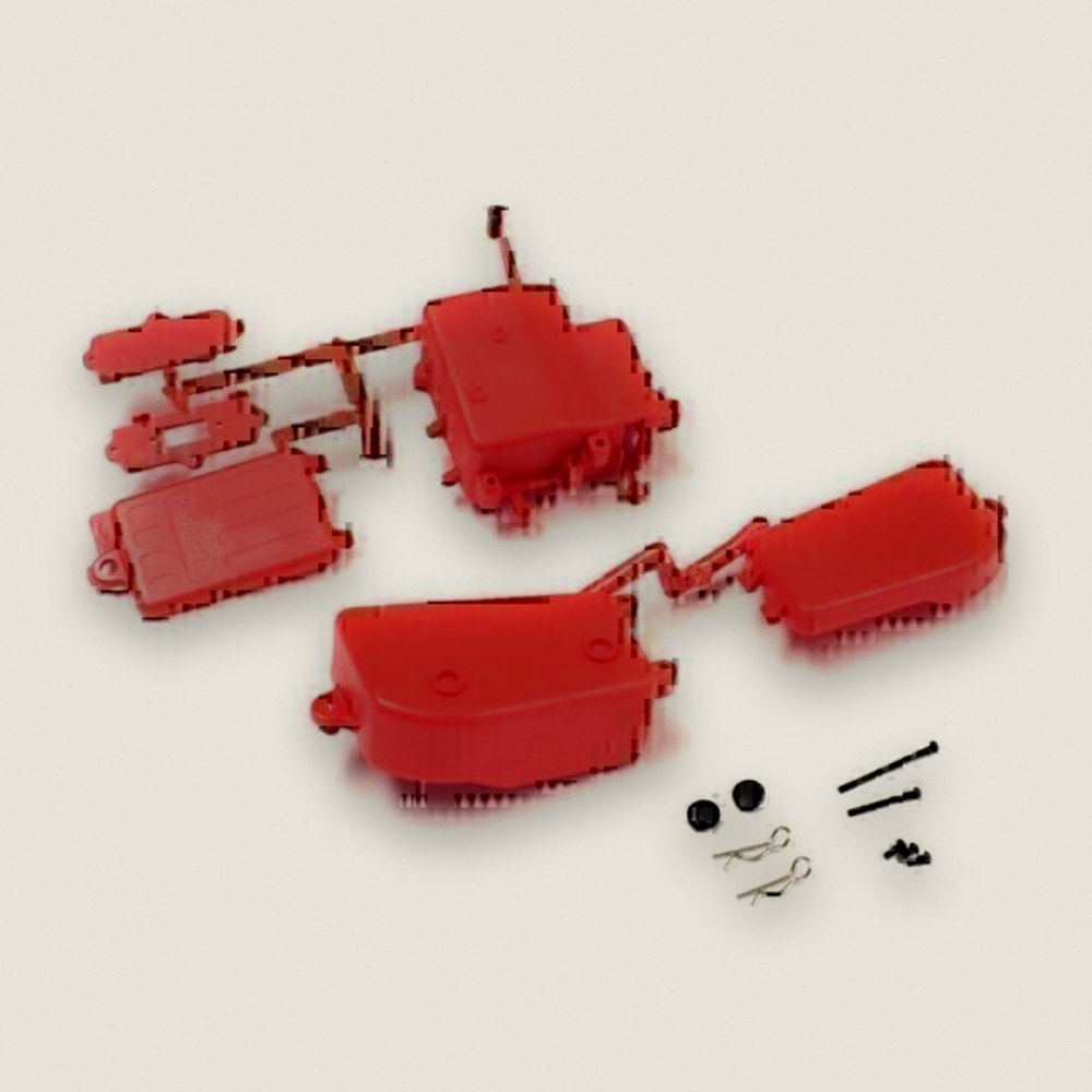Battery & Receiver Box Set, Fluorescent Red for MP10 and MP9 - Kyosho