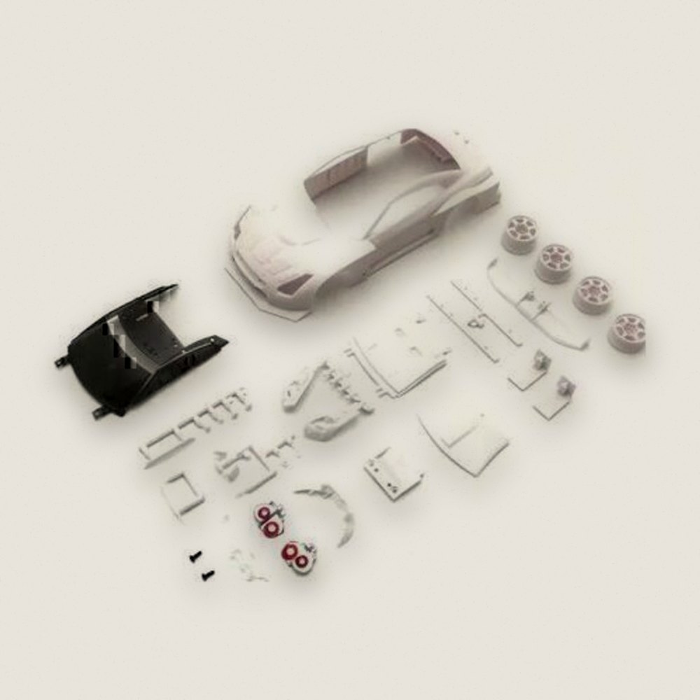 Body Set, White with Wheels, for Nissan GT-R GT500 2008 - Kyosho