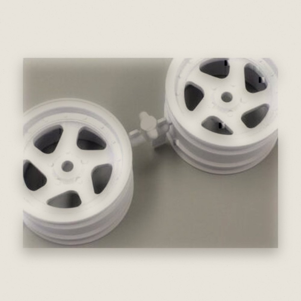 White 5 Spoke Wheel, 43mm for Optima - Kyosho