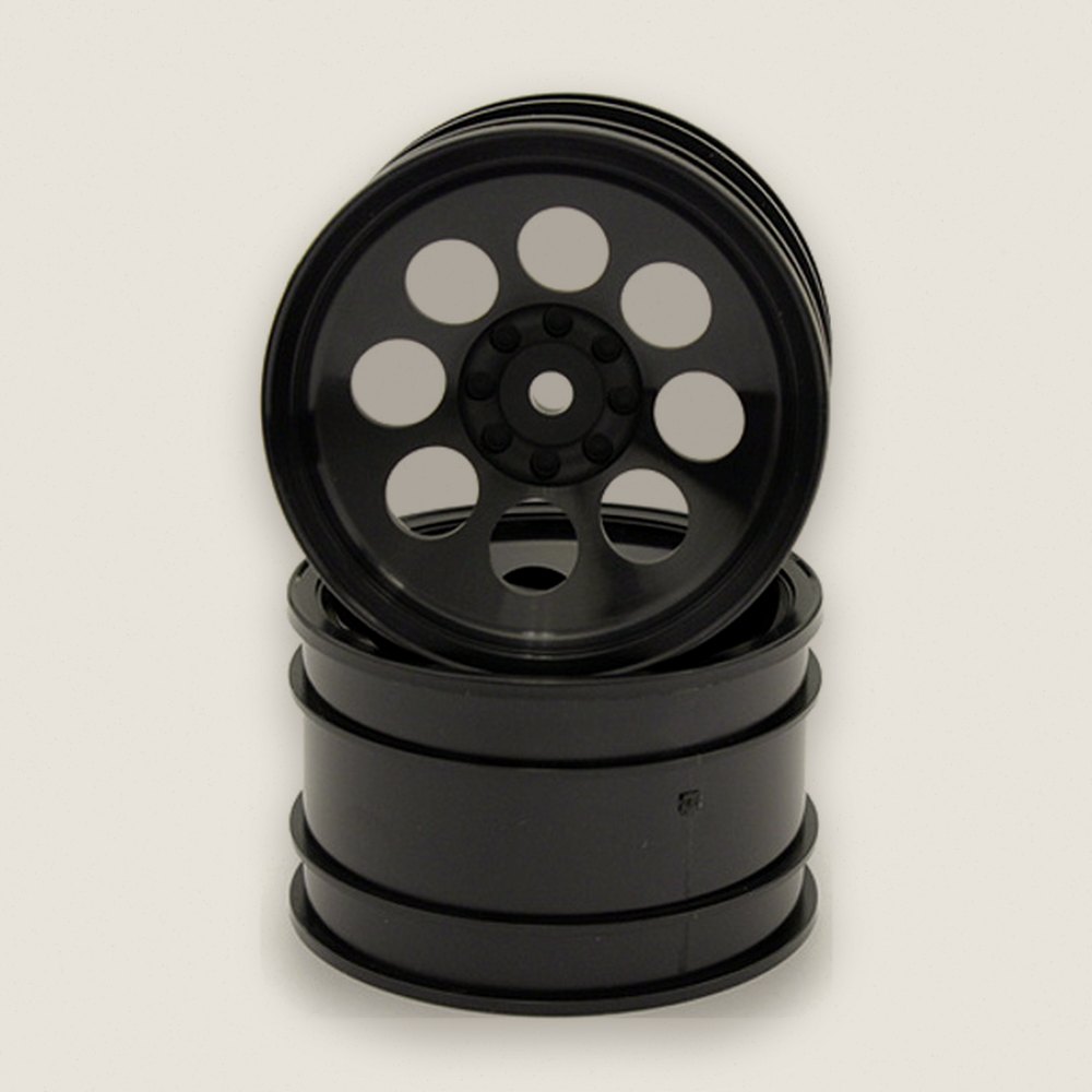 Black 8-Hole Wheel, 50mm, 2 Pieces for Optima - Kyosho