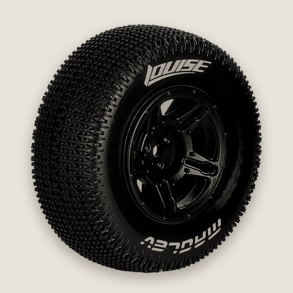 Soft Tires, 1:10 Sc-Maglev Front/Rear, Black 12mm, 2 Pack, for Associated S - Louise RC