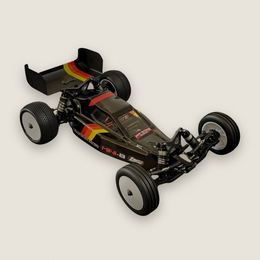 Clear Body and Wing Set, Retro-Mod for Losi Mini-B - Leadfinger Racing