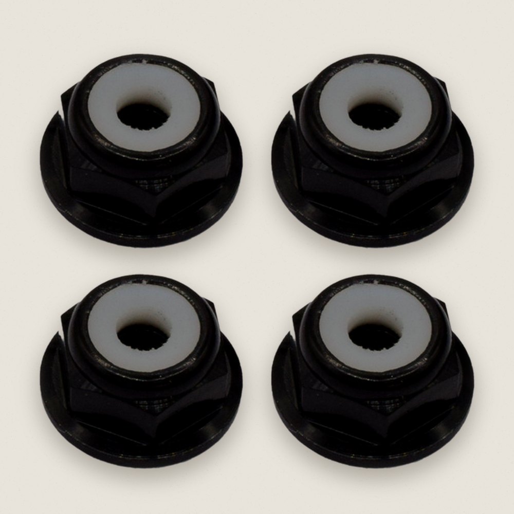 Flanged Lock Nut, Aluminum M3 9mm (Pack of 4) - Hot Racing