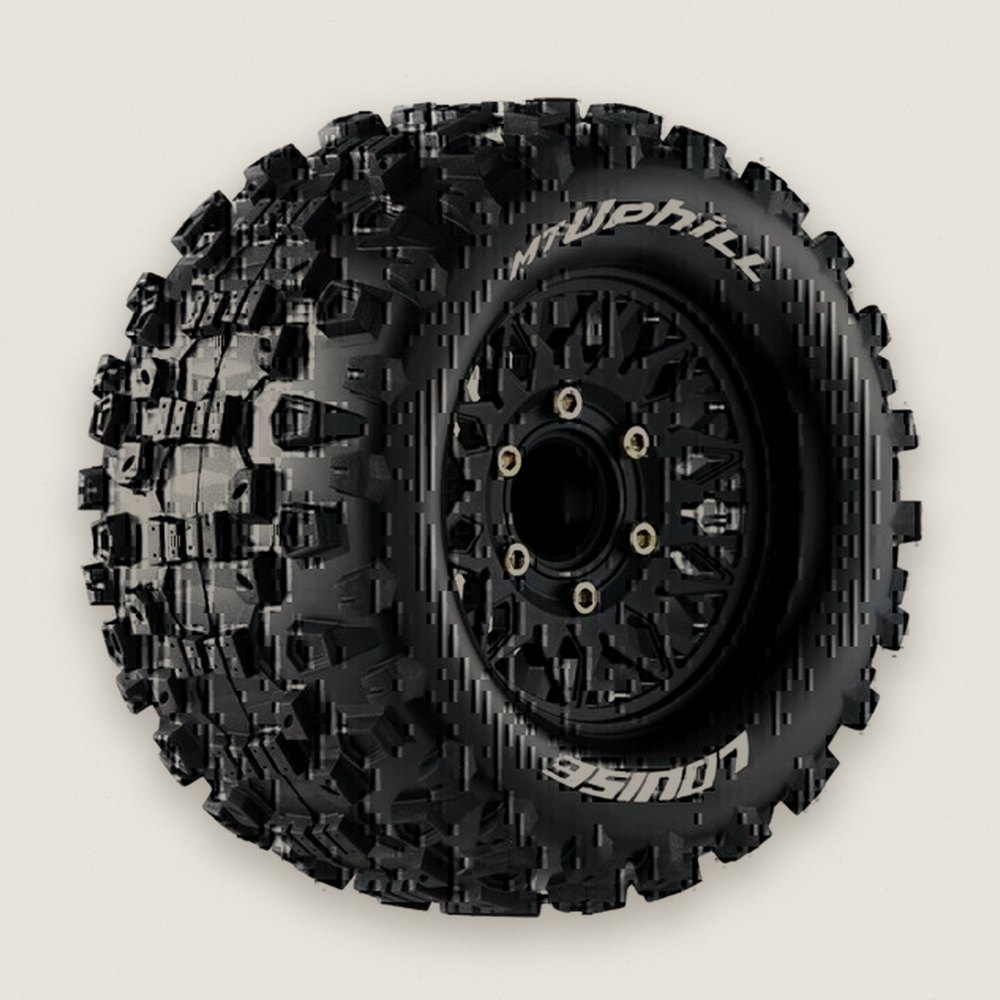Monster Truck Tires, 1:10 Mt-Uphill Soft, 0 & 1/2 Offset, 12/14/17mm - Louise RC