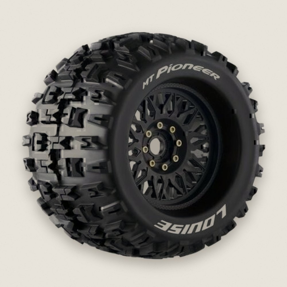 Monster Truck Tires, 1/8 Mt-Pioneer Sport, 0 & 1/2 Offset, 17mm - Louise RC