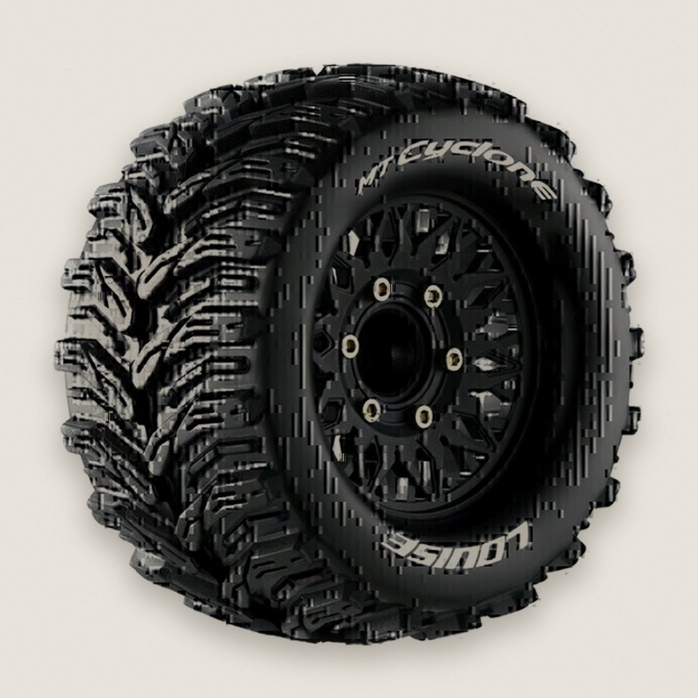 Monster Truck Tires, 1:10 Mt-Cyclone Soft, 0 & 1/2 Offset - Louise RC