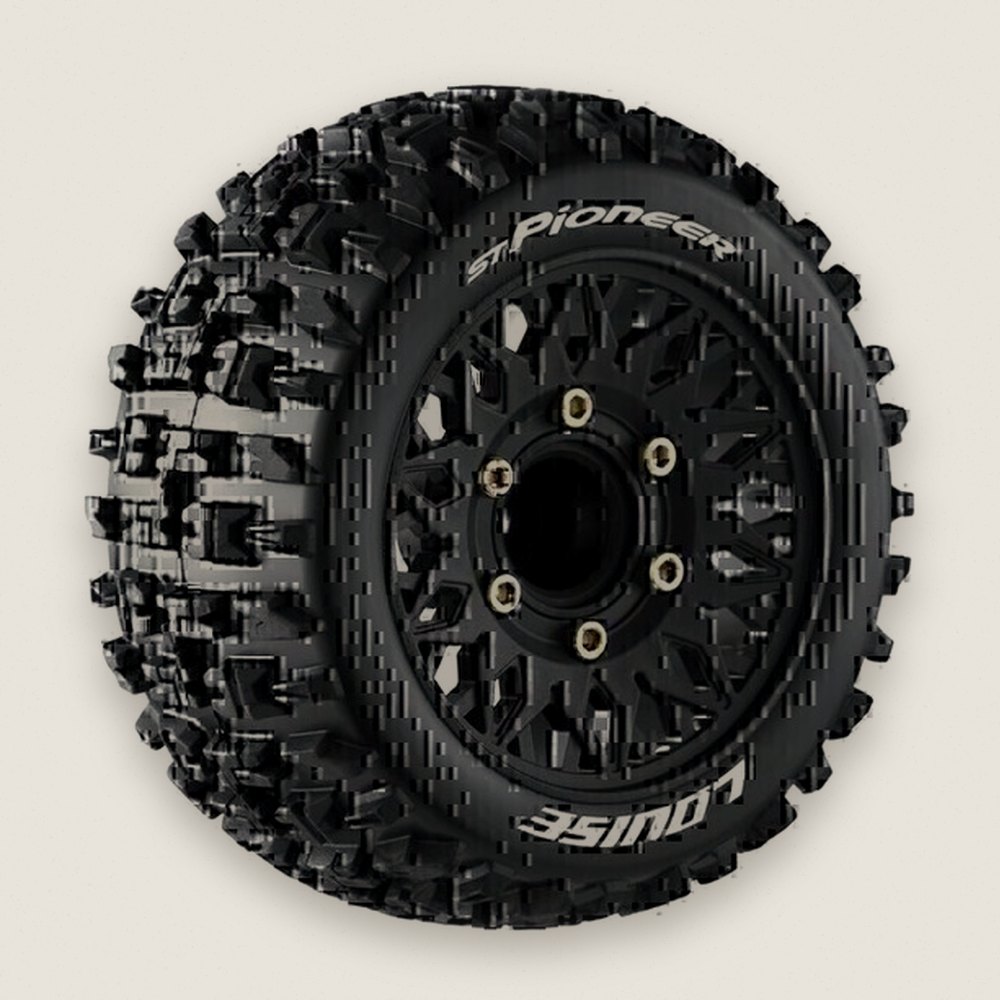Stadium Truck Tires, 1:10 St-Pioneer Soft, 0 & 1/2 Offset, 12/14/17mm - Louise RC