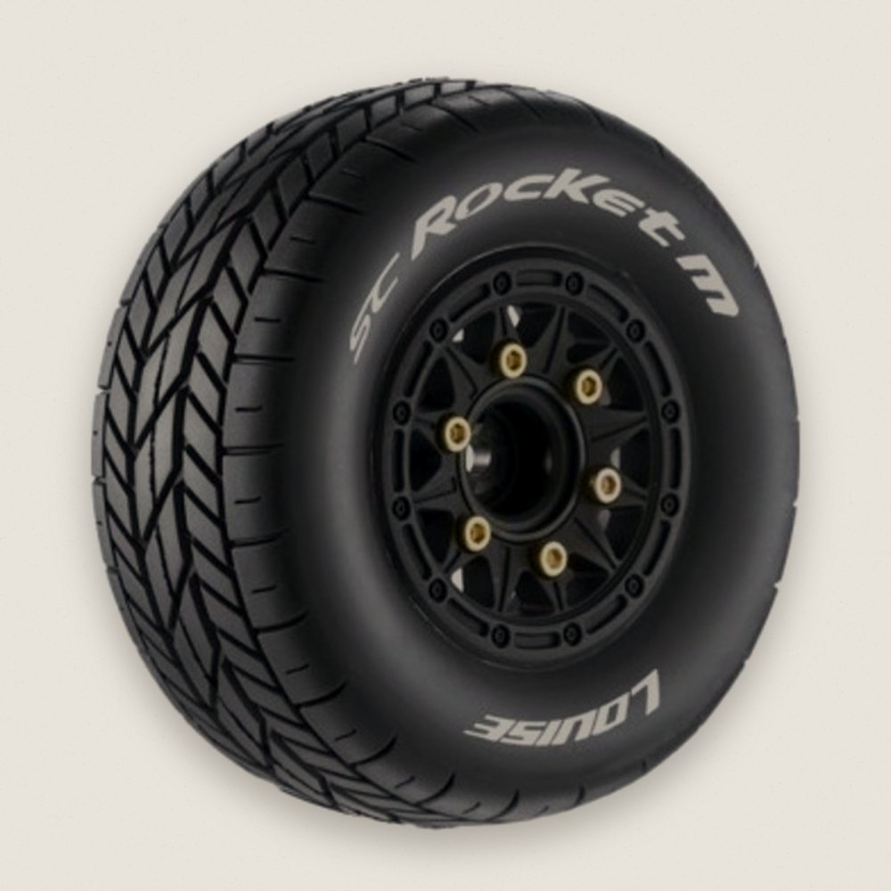 Oval Track Short Course Tires, 1:10 Sc-Rocket M, Soft, 12, 14 & 17mm - Louise RC