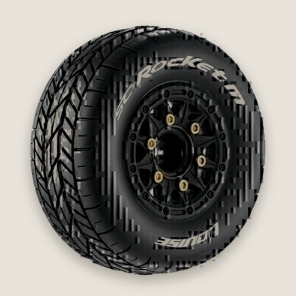 Oval Track Short Course Tires, 1:10 Sc-Rocket M, Super Soft, 12mm - Louise RC