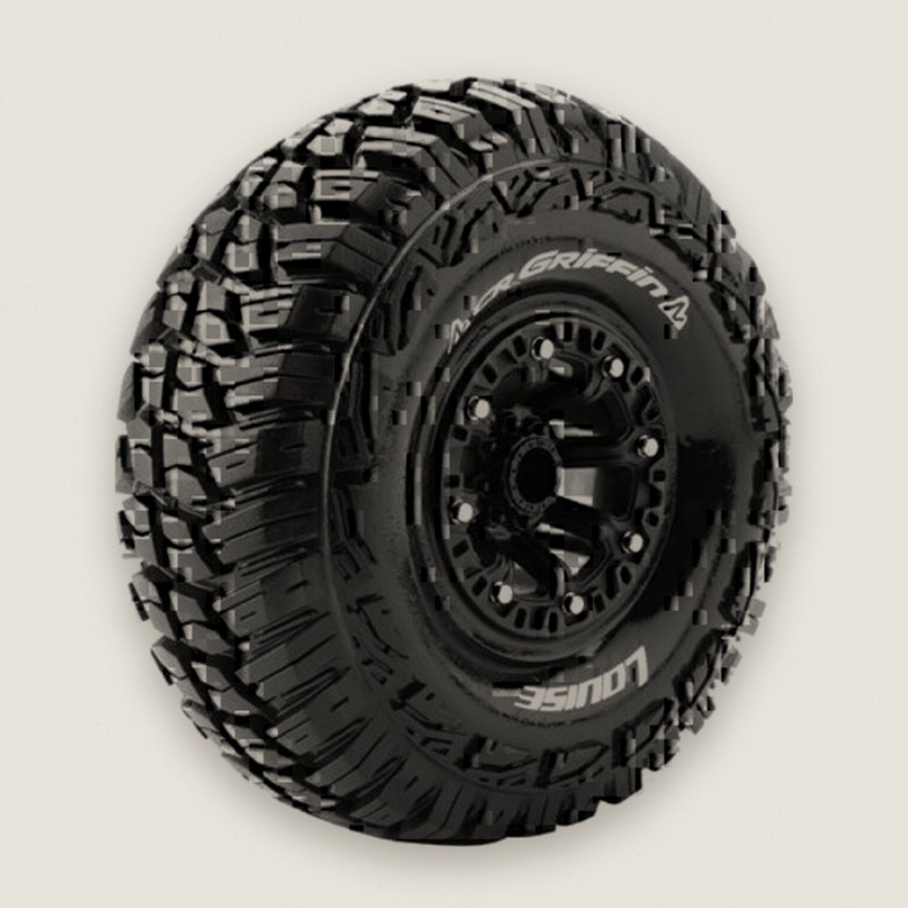 Crawler Tires, 1:10 Cr-Griffin 2.2 Super Soft, 12mm Hex, Mounted - Louise RC