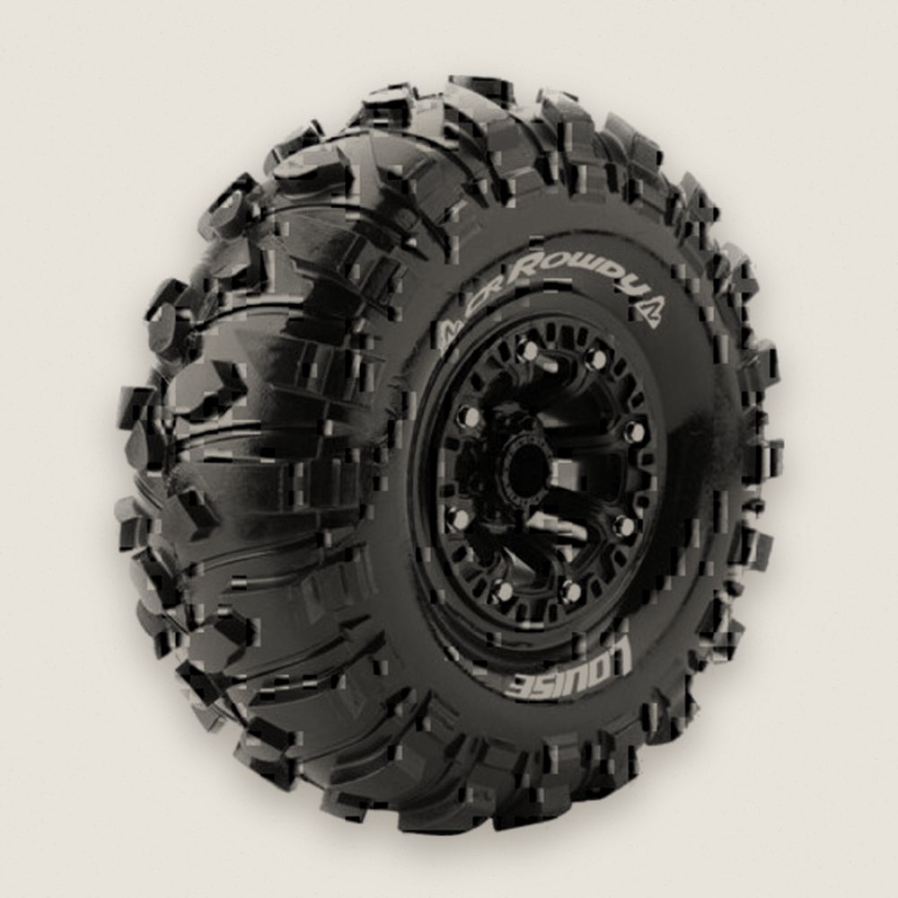 Crawler Tires, 1:10 Cr-Rowdy 2.2 Super Soft, 12mm Hex, Mounted - Louise RC