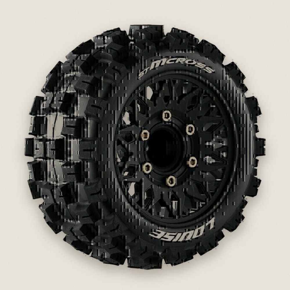 Stadium Truck Tires, 1:10 St-Mcross Soft, 0 & 1/2 Offset, 12/14/17mm - Louise RC