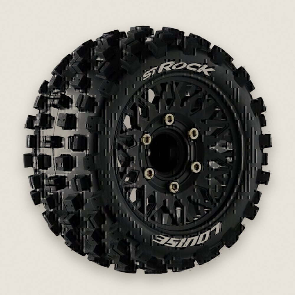 Stadium Truck Tires, 1:10 St-Rock Soft, 0 & 1/2 Offset, Hex 12mm - Louise RC