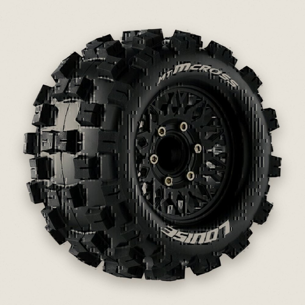 Monster Truck Tires, 1:10 Mt-Mcross Soft, 0 & 1/2 Offset, 12/14mm - Louise RC