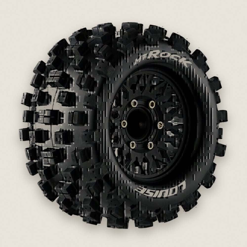 Monster Truck Tires, 1:10 Mt-Rock Soft, 0 & 1/2 Offset, 12/14/17mm - Louise RC