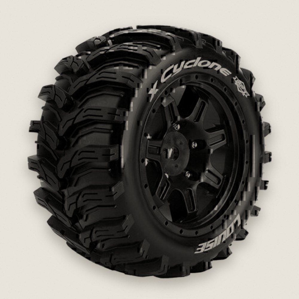 Monster Truck Tires, Mft X-Cyclone Sport 24mm Hex, Mounted - Louise RC