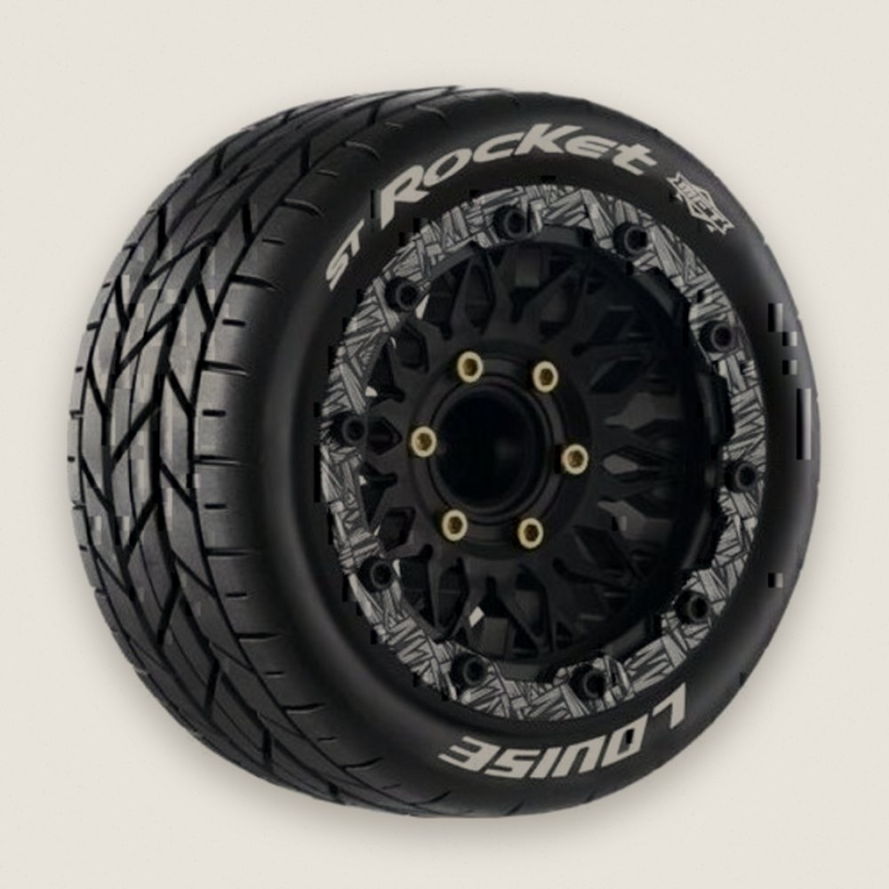 Stadium Truck Tires, Mft St-Rocket Soft 1:10, 0 & 1/2 Offset, 12 14 17mm - Louise RC