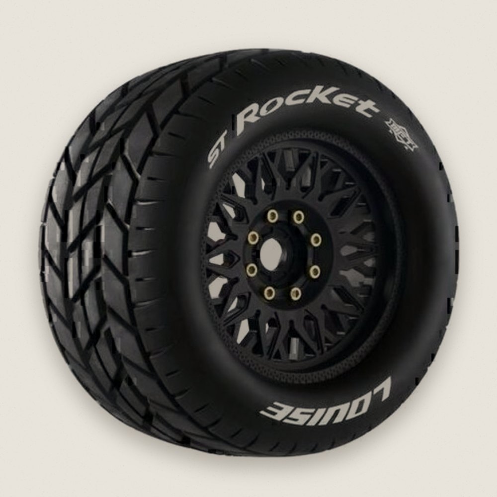 Stadium Truck Tires, Mft St-Rocket Sport 1/8, 0 & 1/2 Offset, 17mm Hex - Louise RC