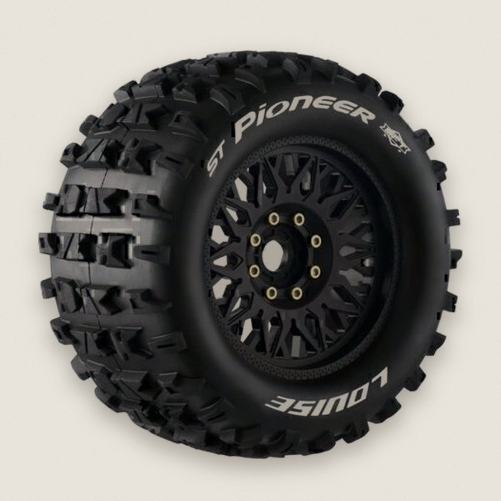Stadium Truck Tires, Mft St-Pioneer Sport 1/8, 0 & 1/2 Offset, 17mm Hex - Louise RC