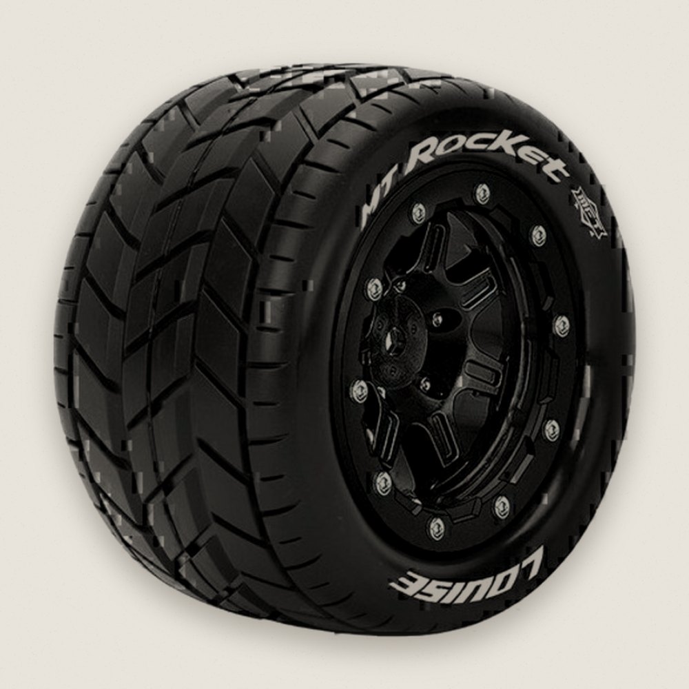 Monster Truck Tires, Mft Mt-Rocket 1:10, 1/2 Offset, 17mm Hex, 2pk - Louise RC