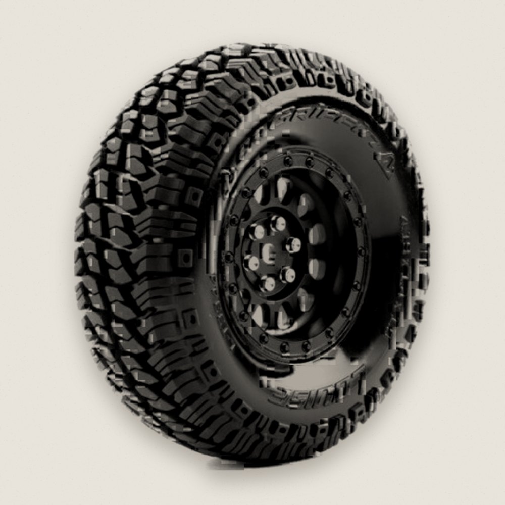 Crawler Tires, Cr-Griffin 1:10 1.9 Class 1 Crawler, 12mm Hex, Mounted on Black Rim - Louise RC