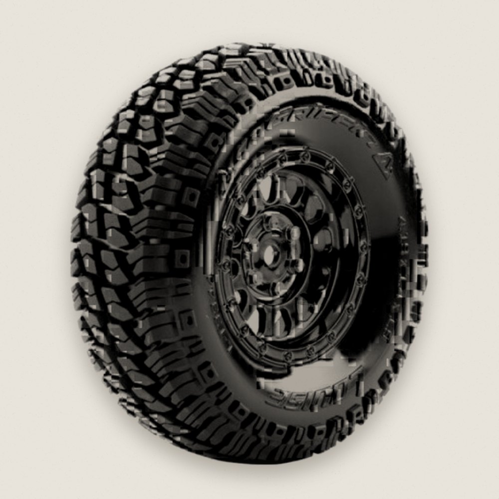 Crawler Tires, Cr-Griffin 1:10 1.9 Class 1 Crawler, 12mm Hex, Mounted on Black Chrome Rim - Louise RC