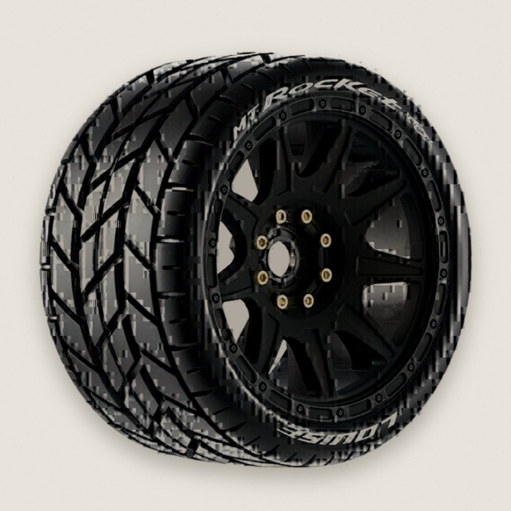 Monster Truck Tires, Mt-Rocket Speed 1/8, 0 & 1/2 Offset, 17mm, 2pk - Louise RC