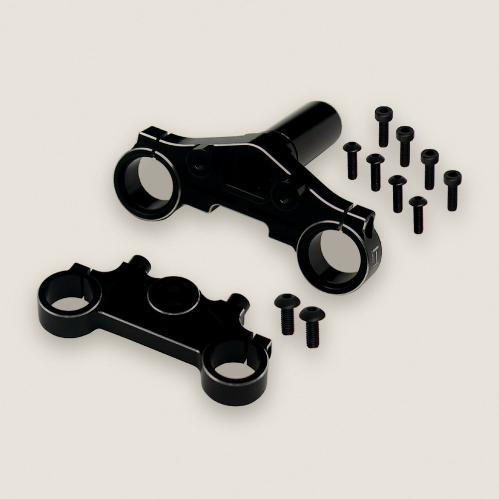 Triple Clamp Upgrade Set, Black Aluminum for Losi Promoto MX - Hot Racing