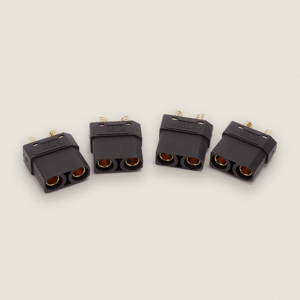 Black XT90 Plug, Female Only, 4 Pieces - Monkey King RC