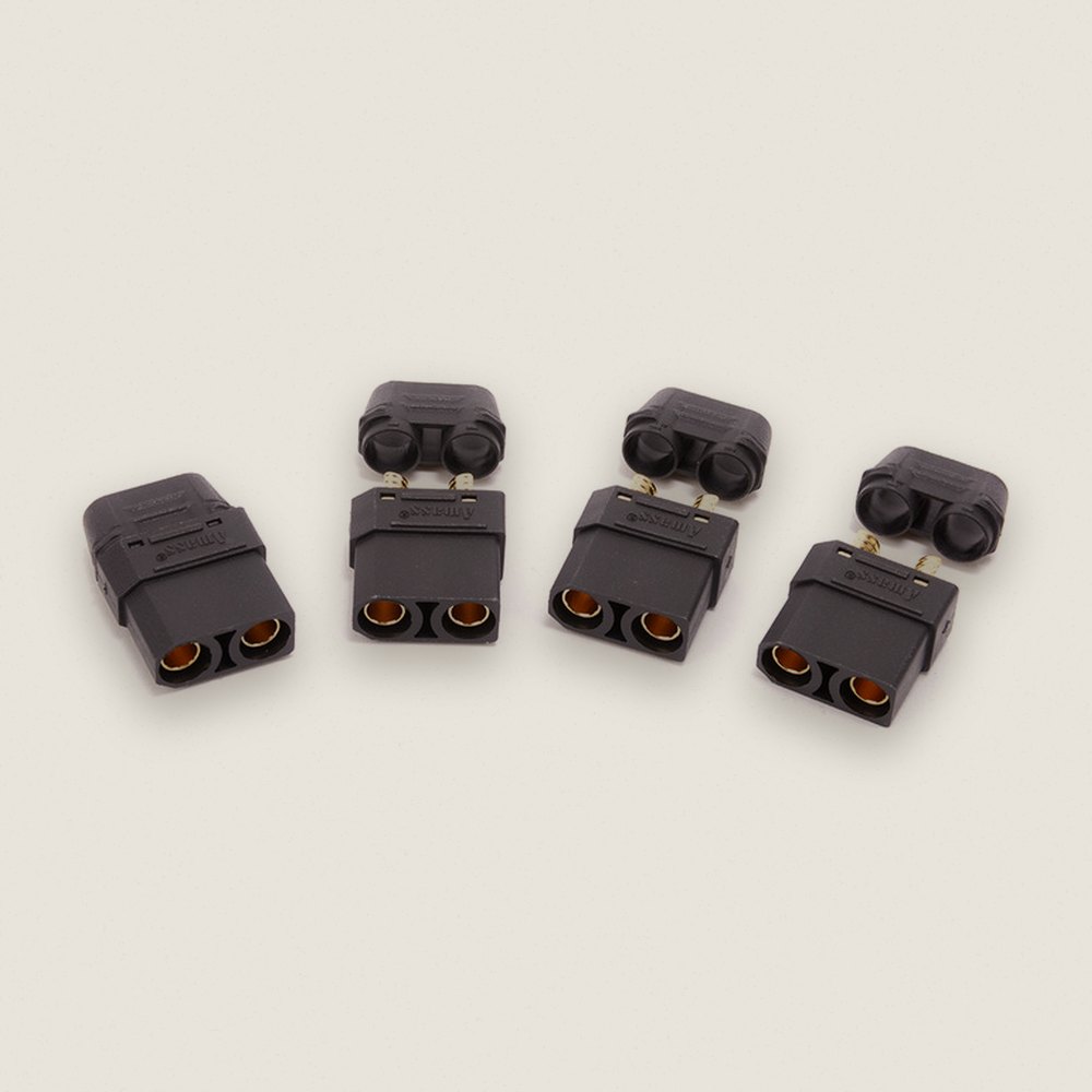 Black Plug with Sheath, XT90, Female Only, 4 Pieces - Monkey King RC