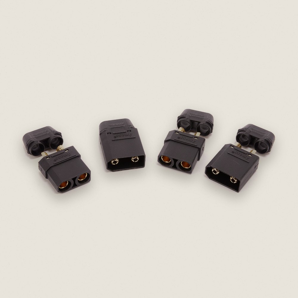 Black Plug with Sheath, XT90 M/F, 2 Pieces - Monkey King RC