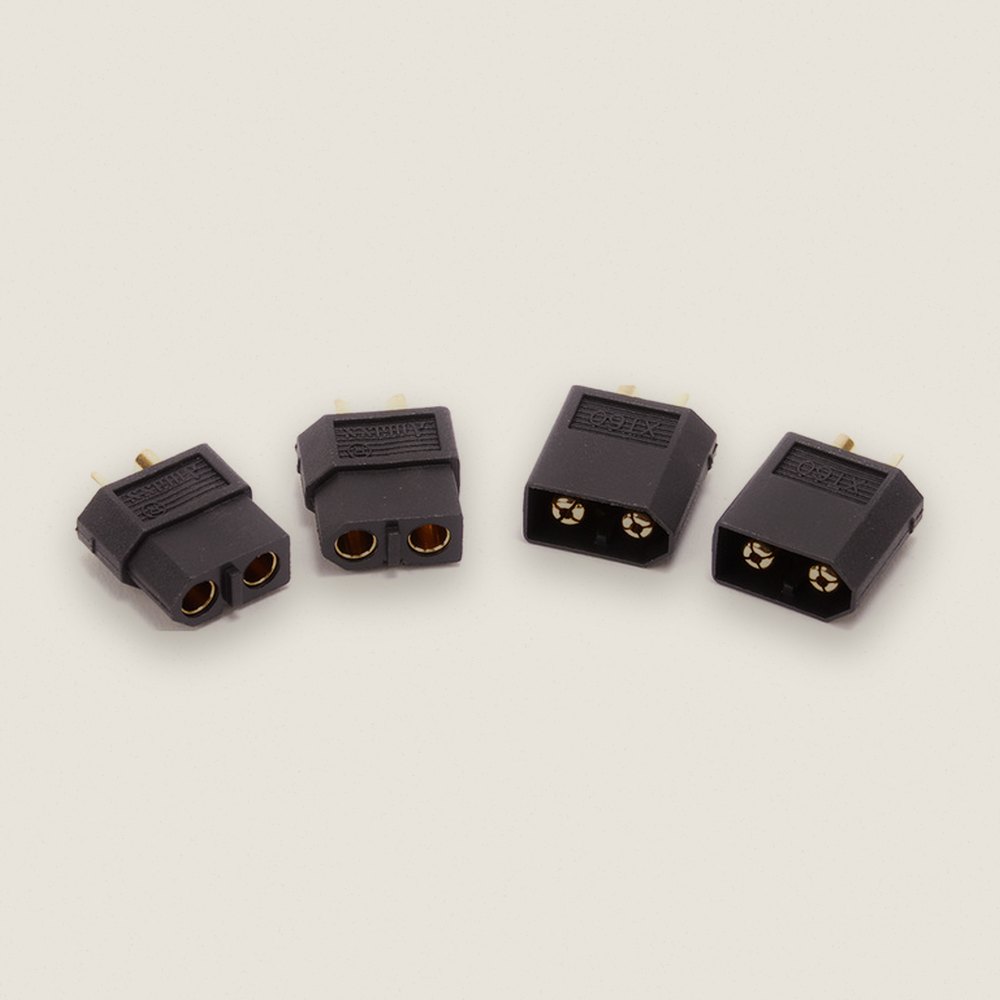 XT60 Plug, M/F, Black, 2 Pieces - Monkey King RC