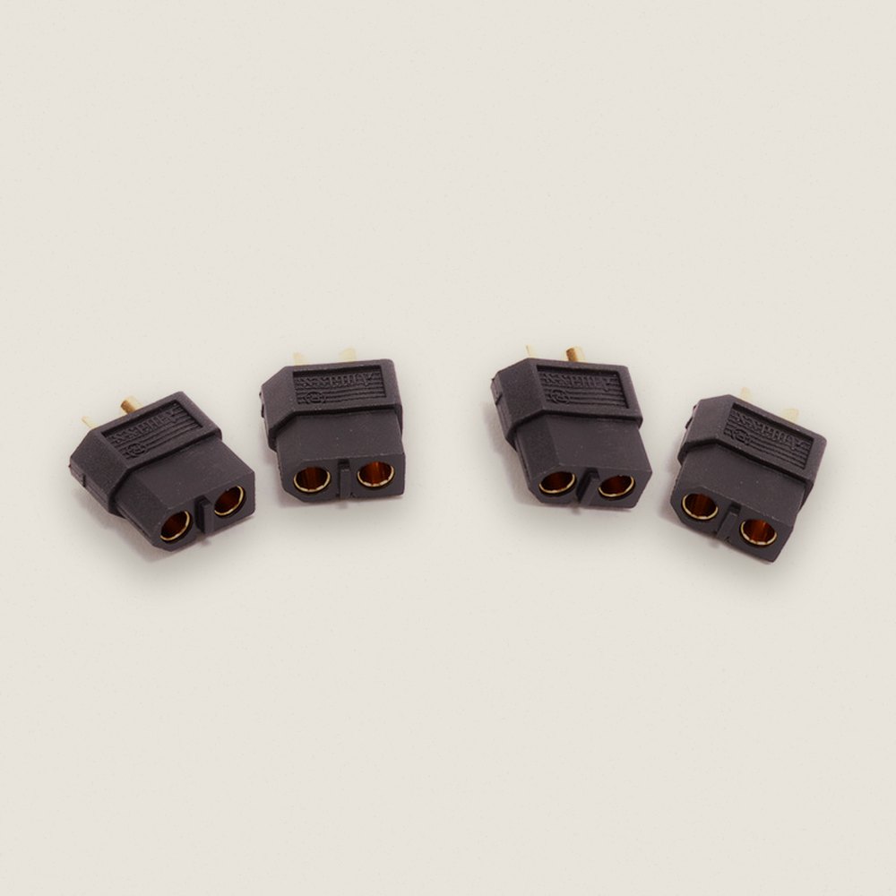 Black XT60 Plug, Female Only, 4 Pieces - Monkey King RC