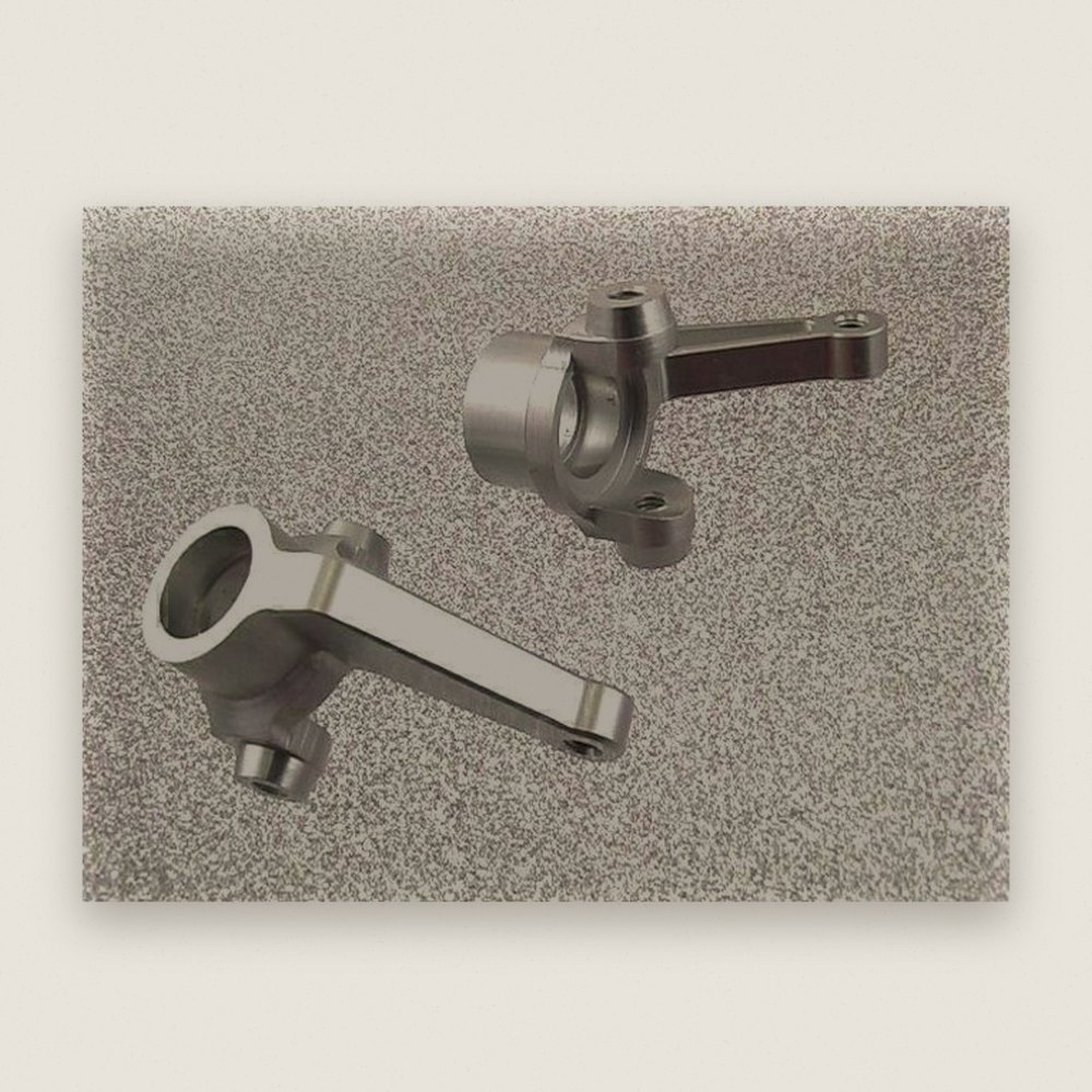 Knuckles (Uprights), Aluminum, Silver, Pair - Hot Racing