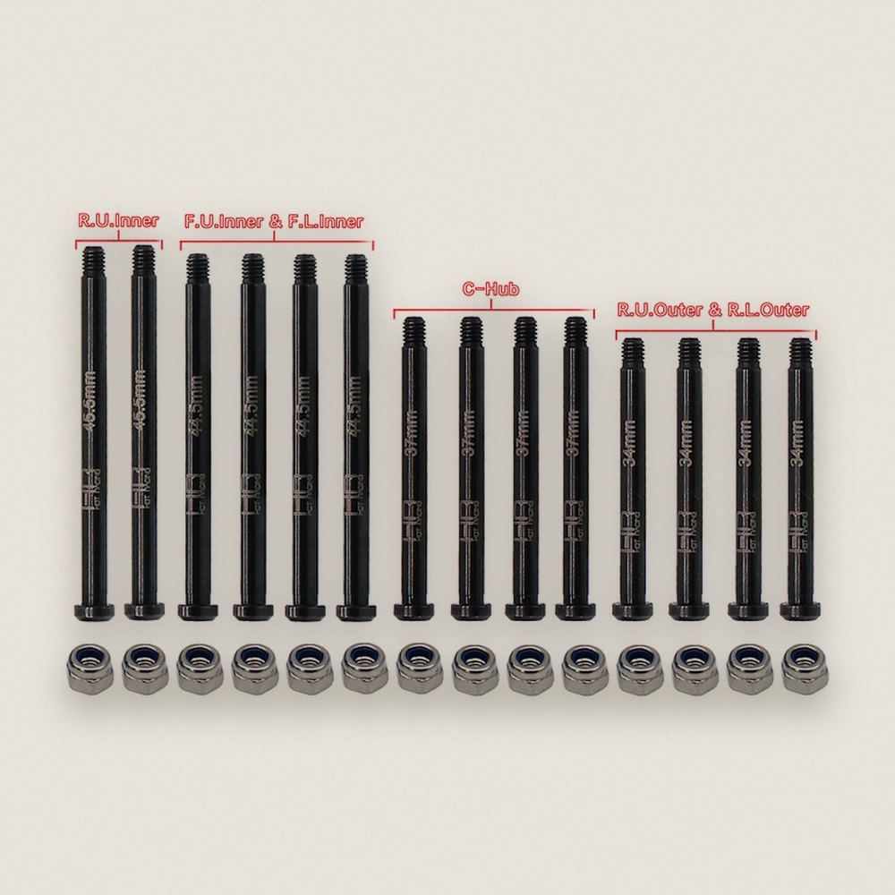 Hinge Pin, Black S2 Steel, for Mini Max - Hot Racing