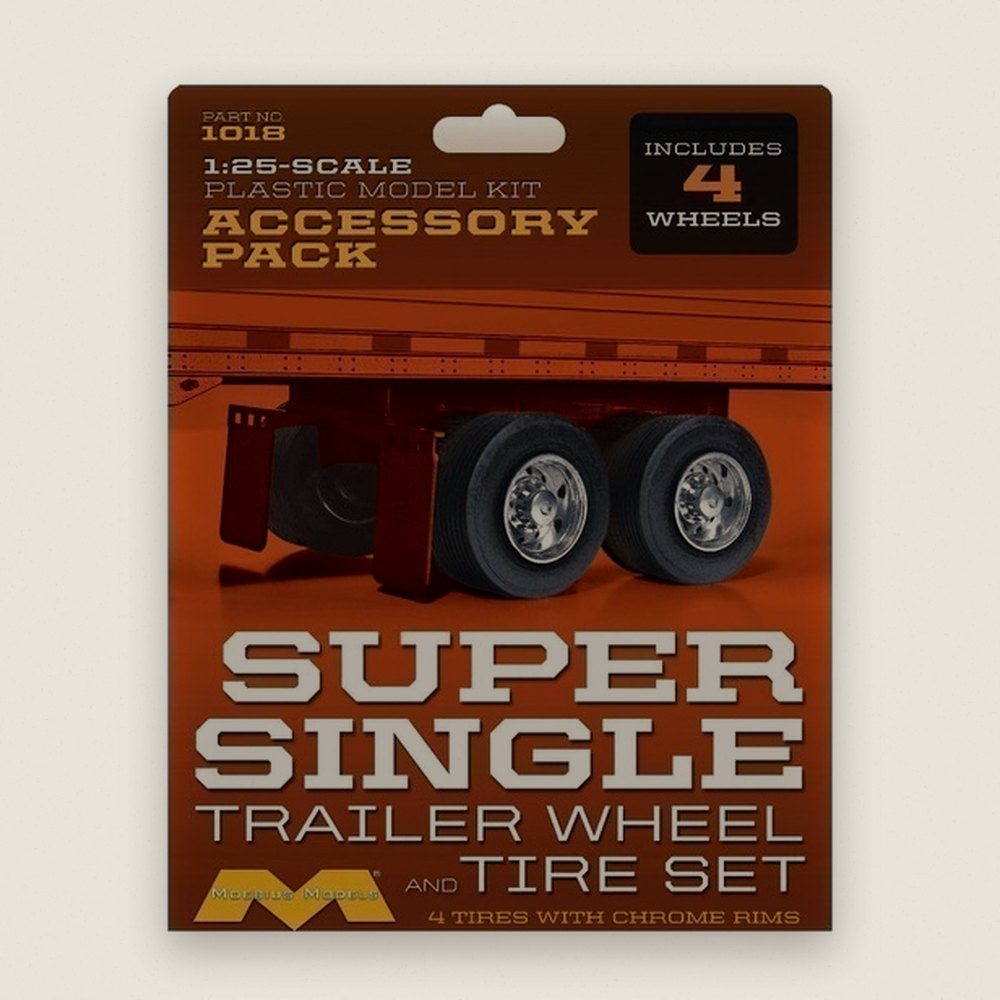 Super Single Trailer Wheel and Tire Set, 1/25 Scale - Moebius Models