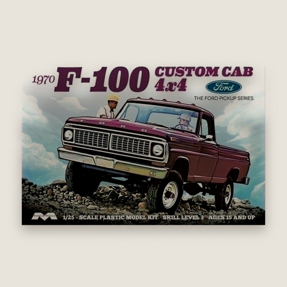 Plastic Model Kit, 1/25 1970 Ford F-100 Custom Cab 4x4 - Moebius Models