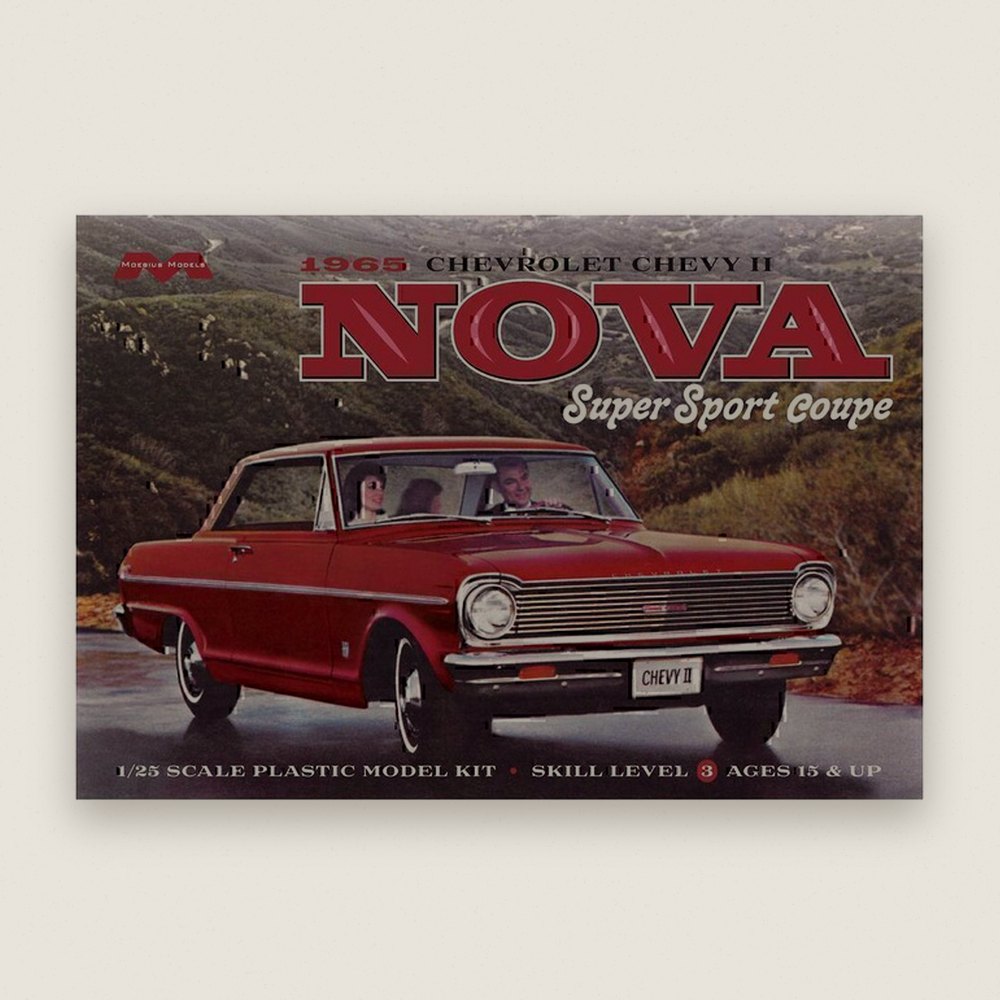 Plastic Model Kit, 1965 Chevy Nova Super Sport - Moebius Models