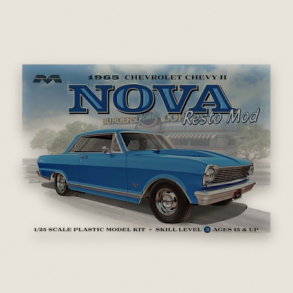 Plastic Model Kit, 1965 Chevy II Nova Resto Mod - Moebius Models