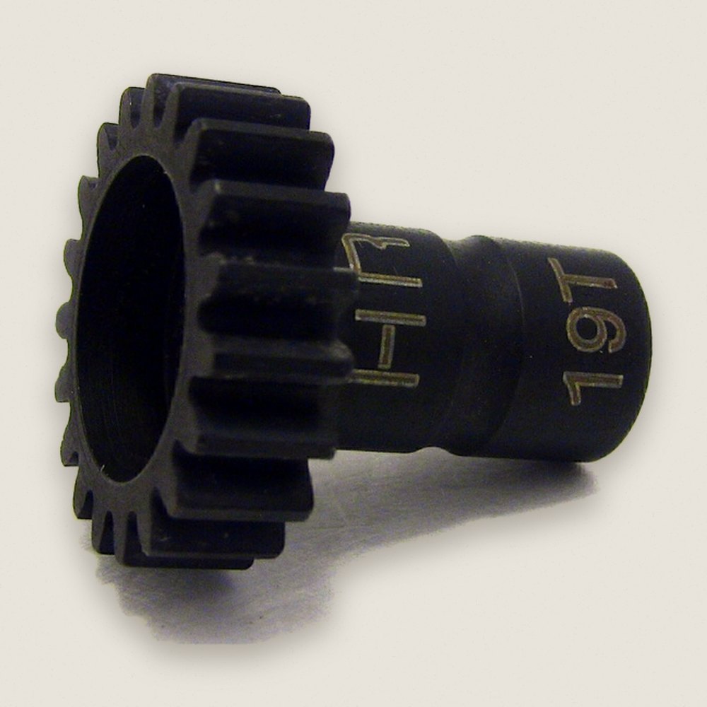 Pinion Gear, 19-Tooth Long Shank Mod 1 with 5mm Bore - Hot Racing